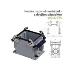 Púzdro na kábel HDC Ľahká rada - robustné hliníkové krytie pre priemyselné konektory.