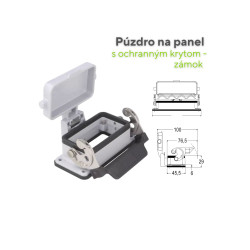Púzdro na panel pre konektor HDC BMx27 – odolné krytie pre priemyselné aplikácie