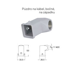 Púzdro na konektor HDC 21x21 – odolné priemyselné krytie pre elektrické konektory